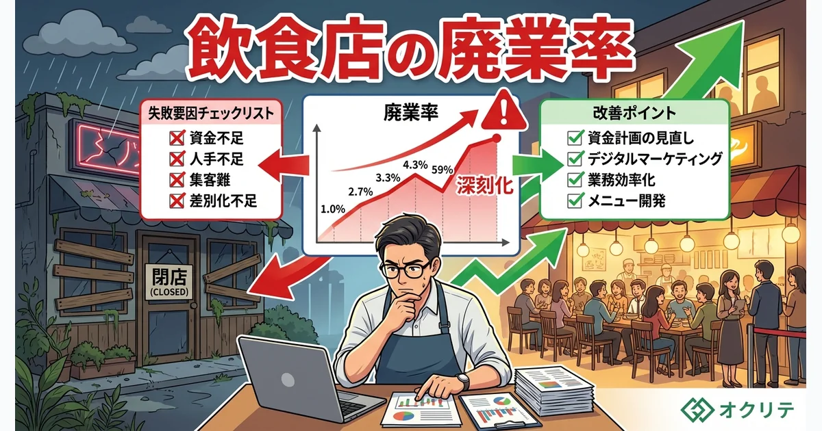 飲食店の廃業率と潰れる店の特徴｜生き残り戦略を解説